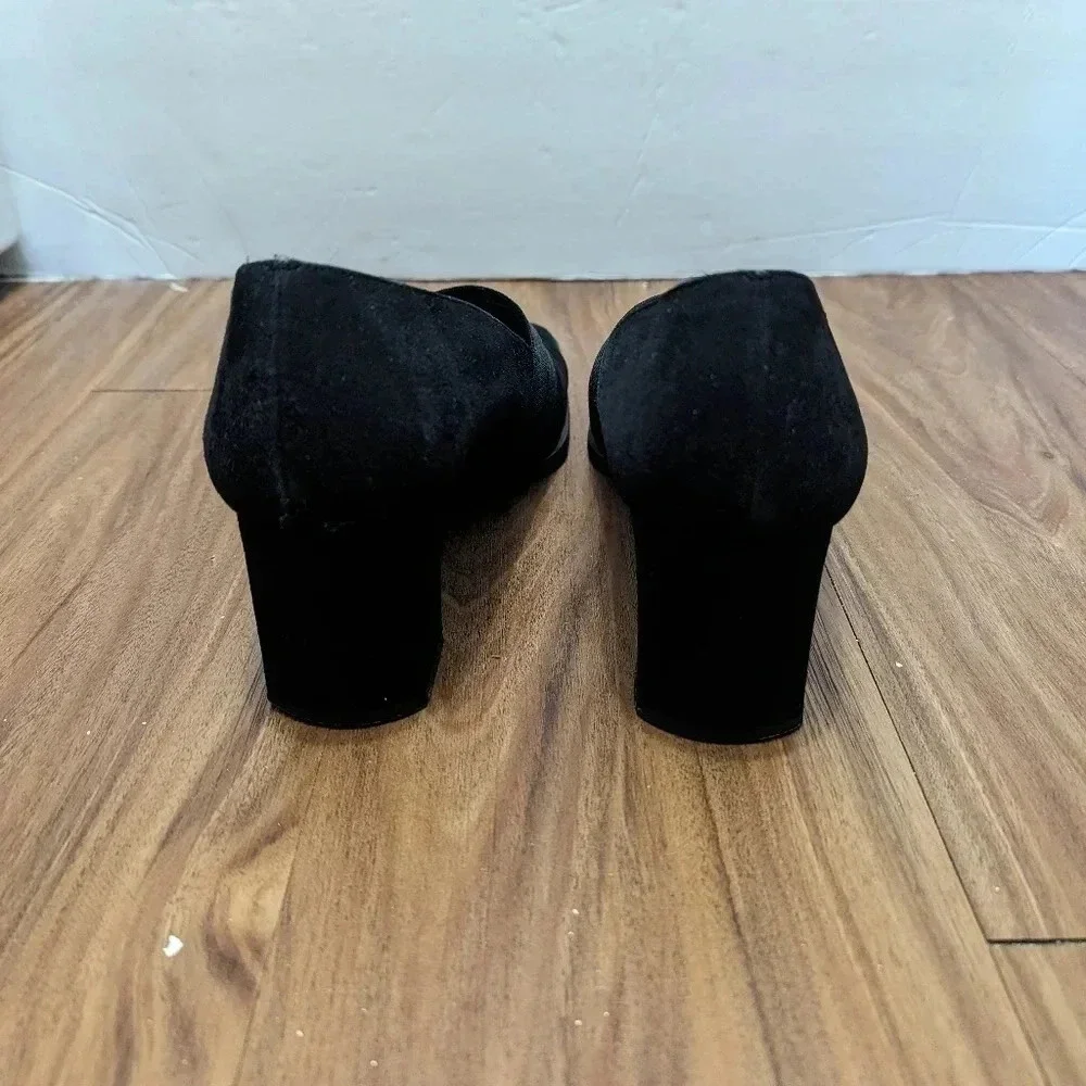 Stuart Weitzman Suede Pump Shoes Women’s Size 9B Black Clog Heel 2W451469 - Picture 4 of 11